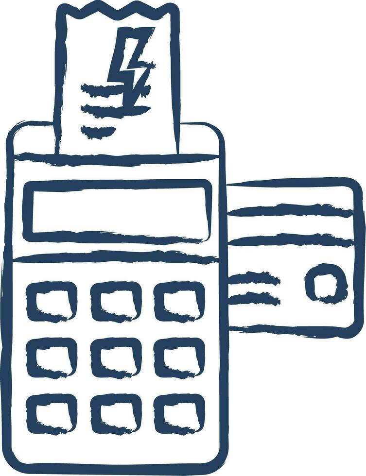 elektrisch Rechnung Zahlung Hand gezeichnet Vektor Illustration