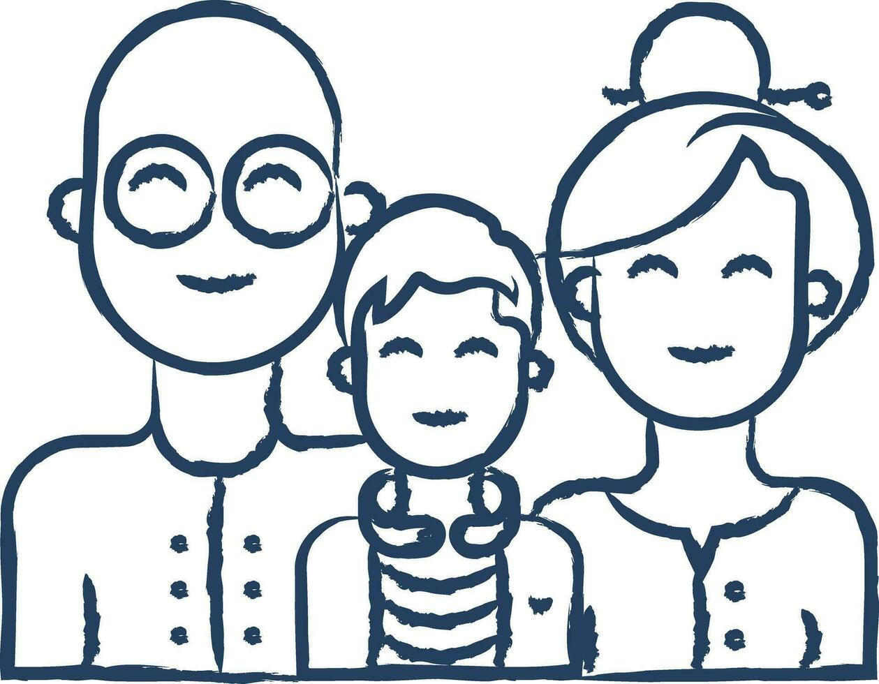 Familie Hand gezeichnet Vektor Illustration