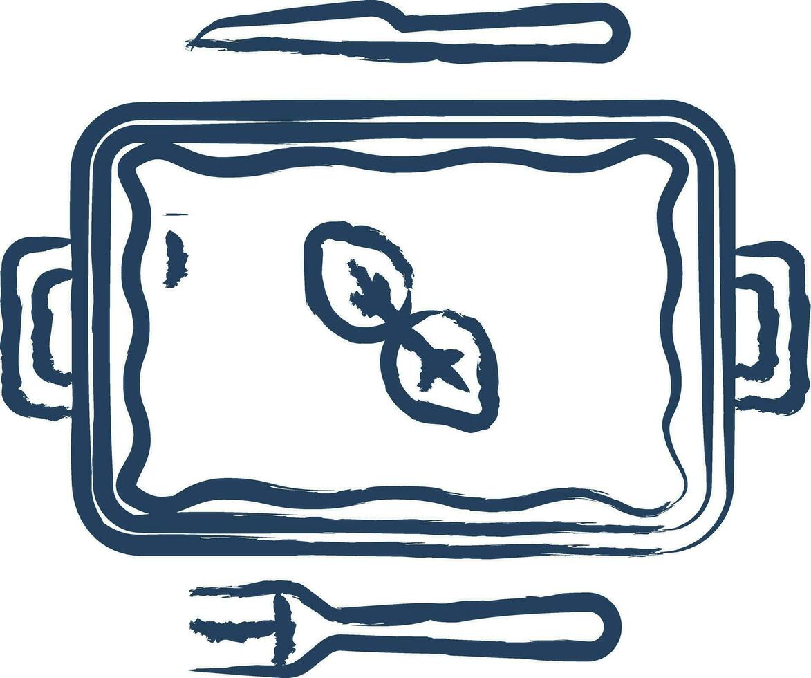 Lasagne Gericht Hand gezeichnet Vektor Illustration