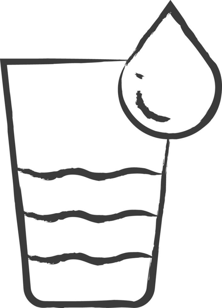 vatten glas hand dragen vektor illustration
