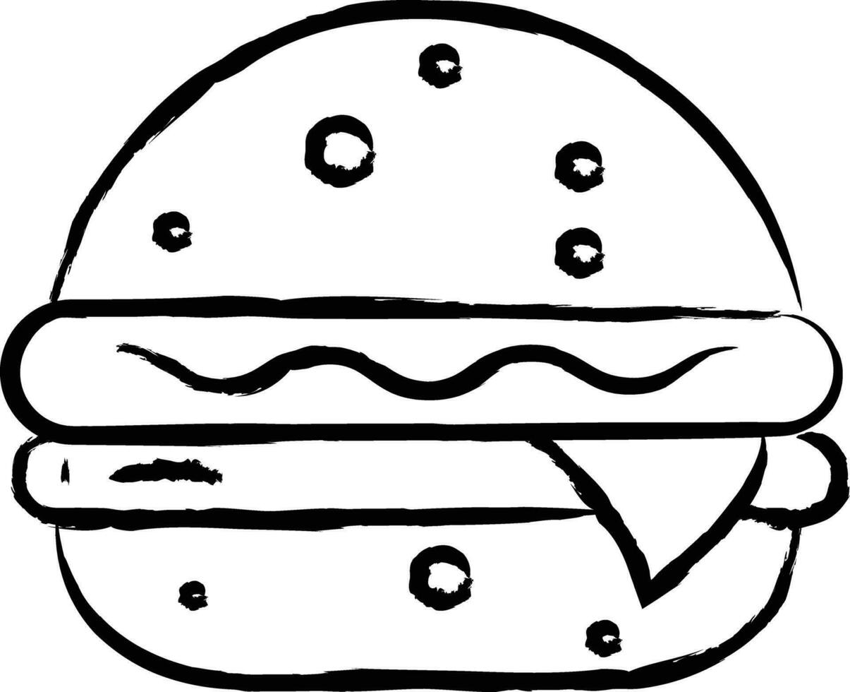 burger hand dragen vektor illustration