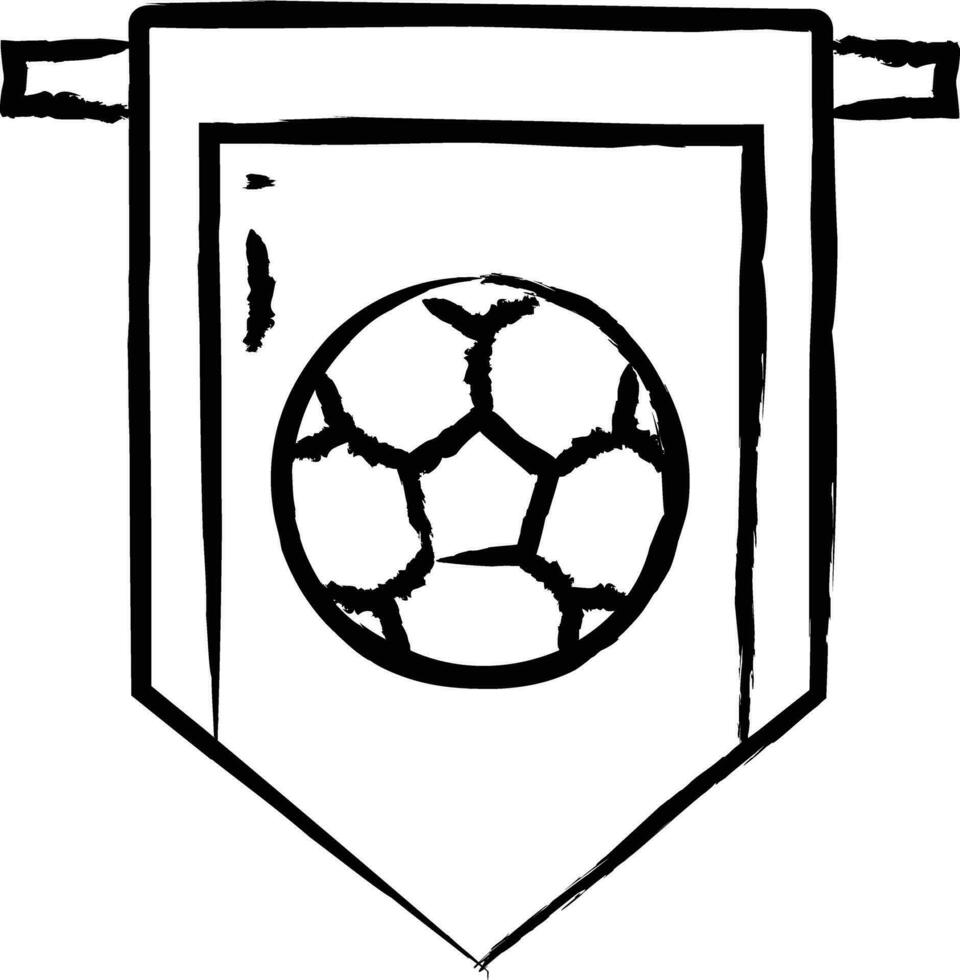 Fußball Wimpel Hand gezeichnet Vektor Illustration