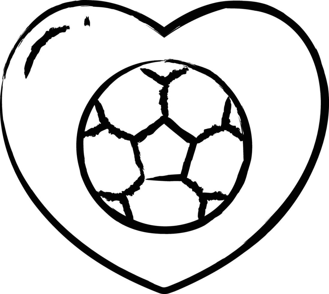 fotboll kärlek hand dragen vektor illustration