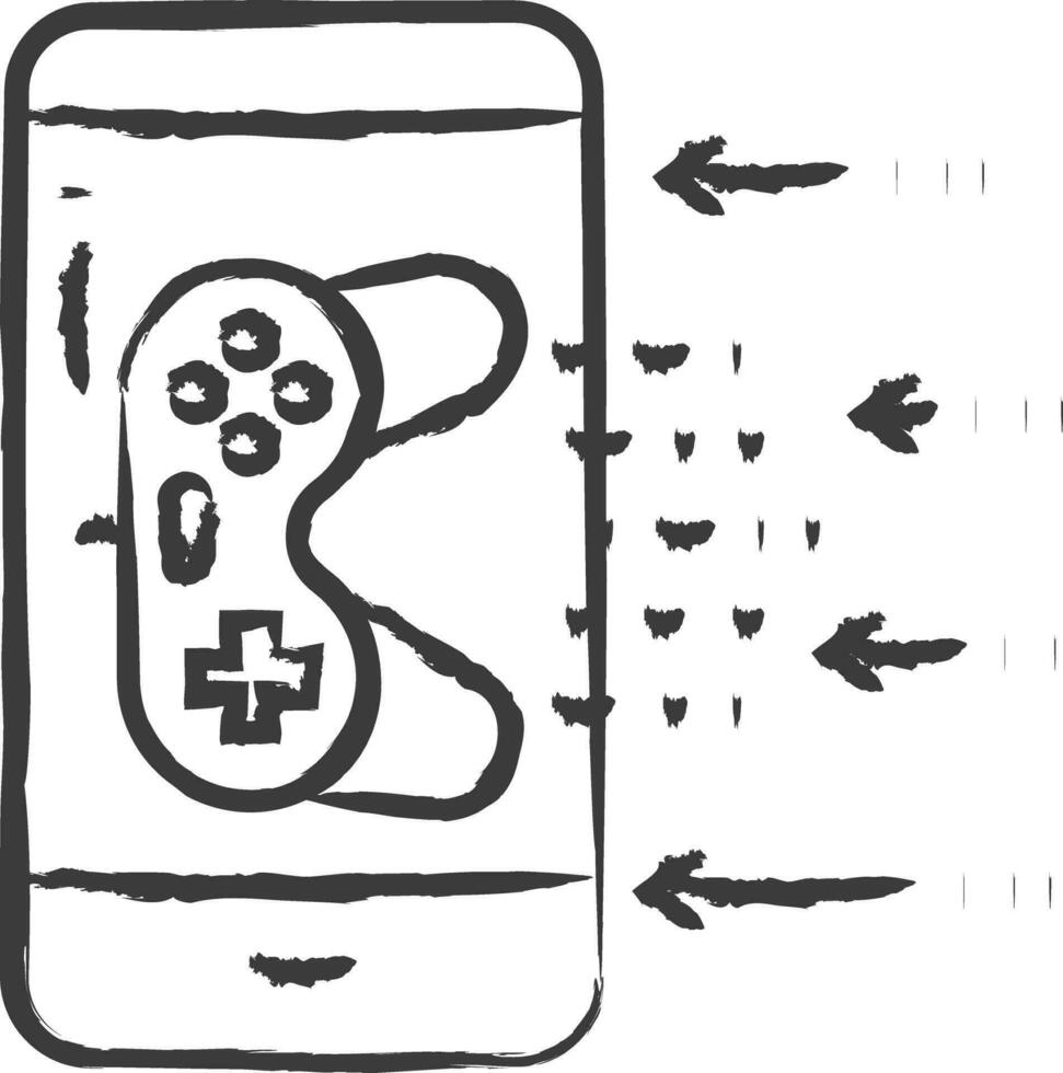 mobil spel hand dragen vektor illustration