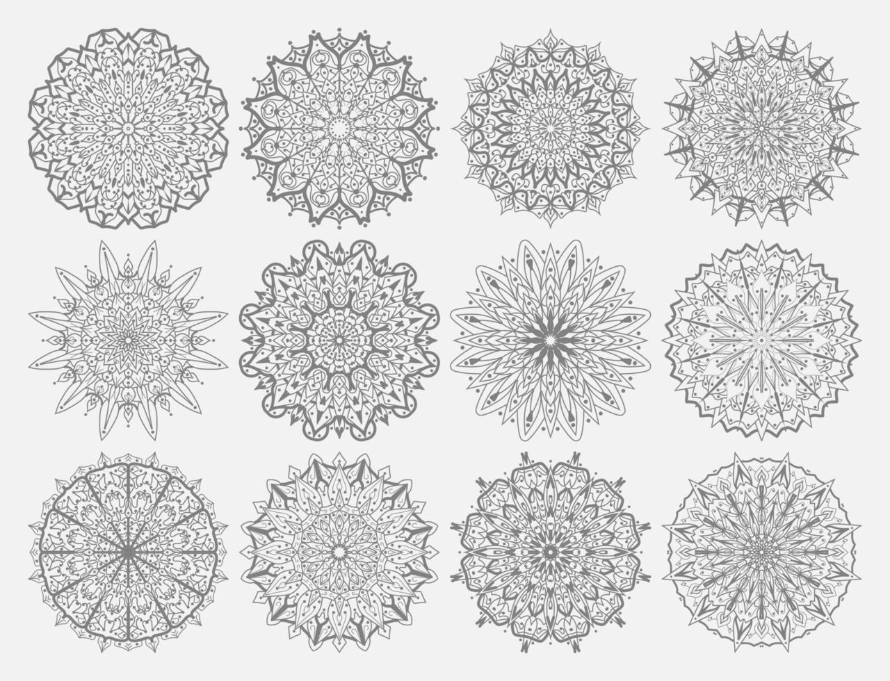 cirkulärt mönster i form av mandala med blomma för henna vektor