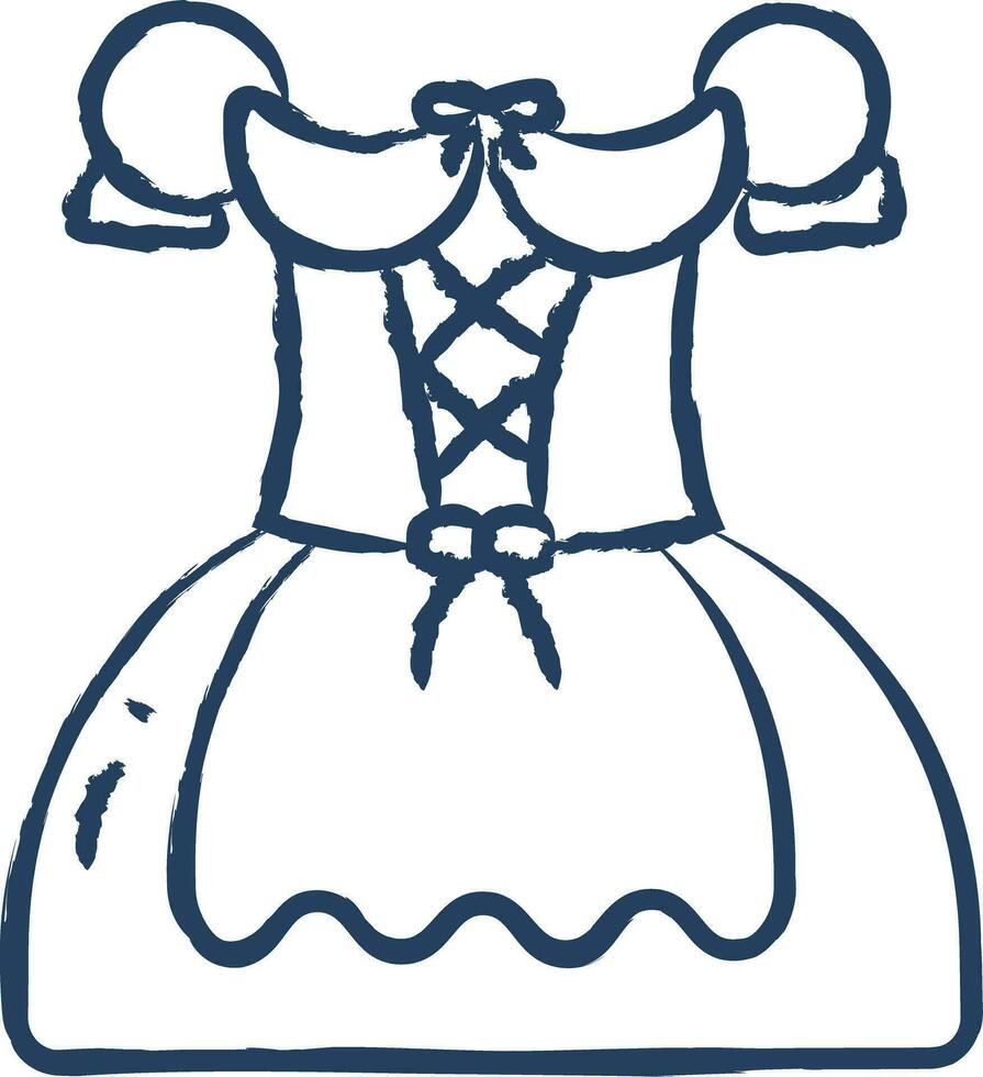 dirndl hand dragen vektor illustration