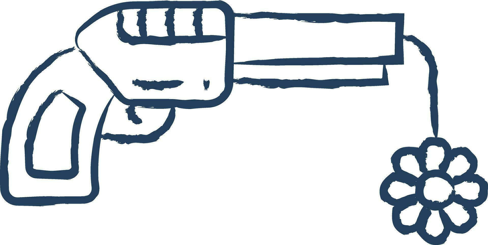 pistol blomma hand dragen vektor illustration