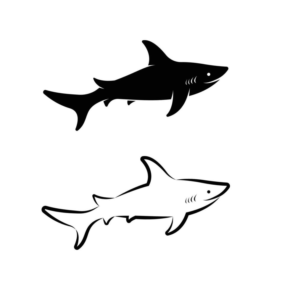 vektor av haj design på vit bakgrund. lätt redigerbar skiktad vektor illustration. vild djur. undervattenskablar djur.