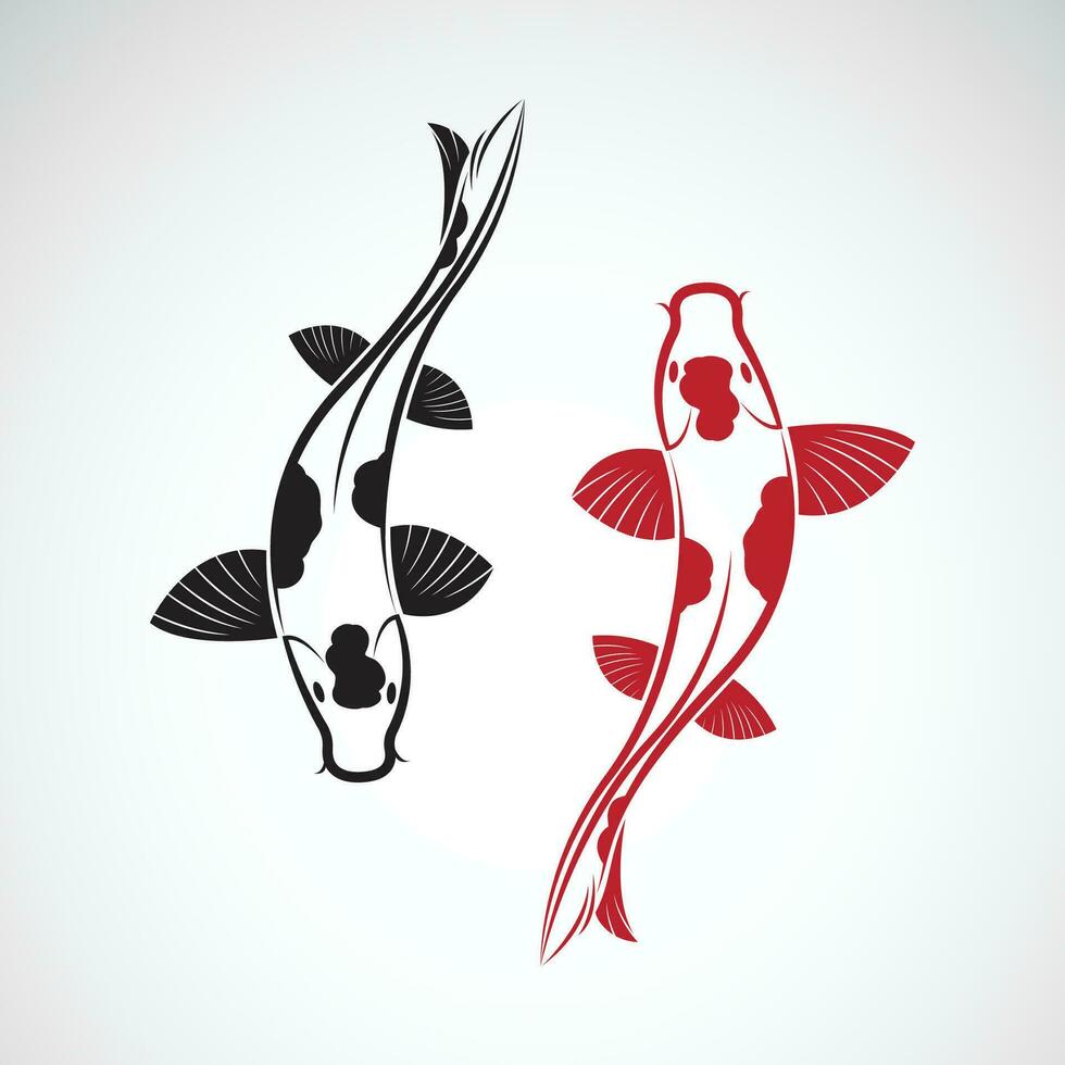 Vektor von Karpfen Koi Fisch isoliert auf Weiß Hintergrund. Haustier Tier. Fisch Symbol. einfach editierbar geschichtet Vektor Illustration.