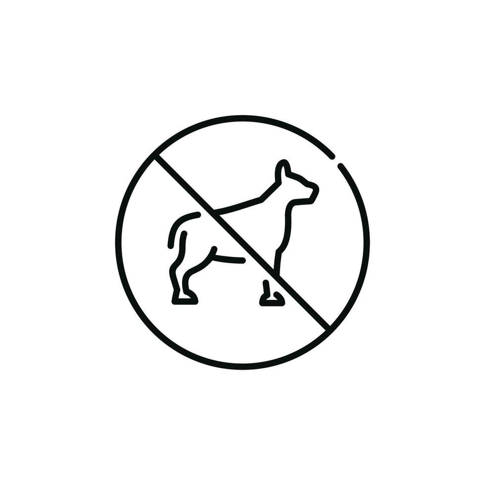 Nej hundar tillåten linje ikon tecken symbol isolerat på vit bakgrund vektor