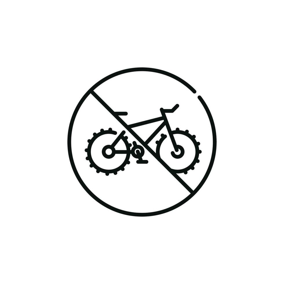 Nein Fahrrad Linie Symbol Zeichen Symbol isoliert auf Weiß Hintergrund vektor