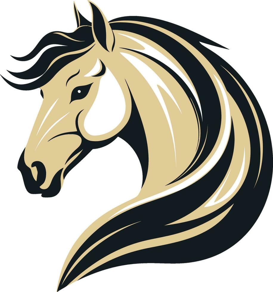 safari vakt i svartvit häst emblem elegant häst- förträfflighet symbolisk konst design vektor