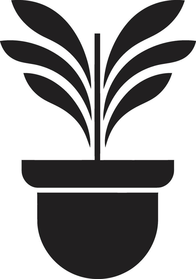 elegant Keramik Exzellenz ikonisch Topf Design Regal Oase Emblem modern einfarbig Logo vektor