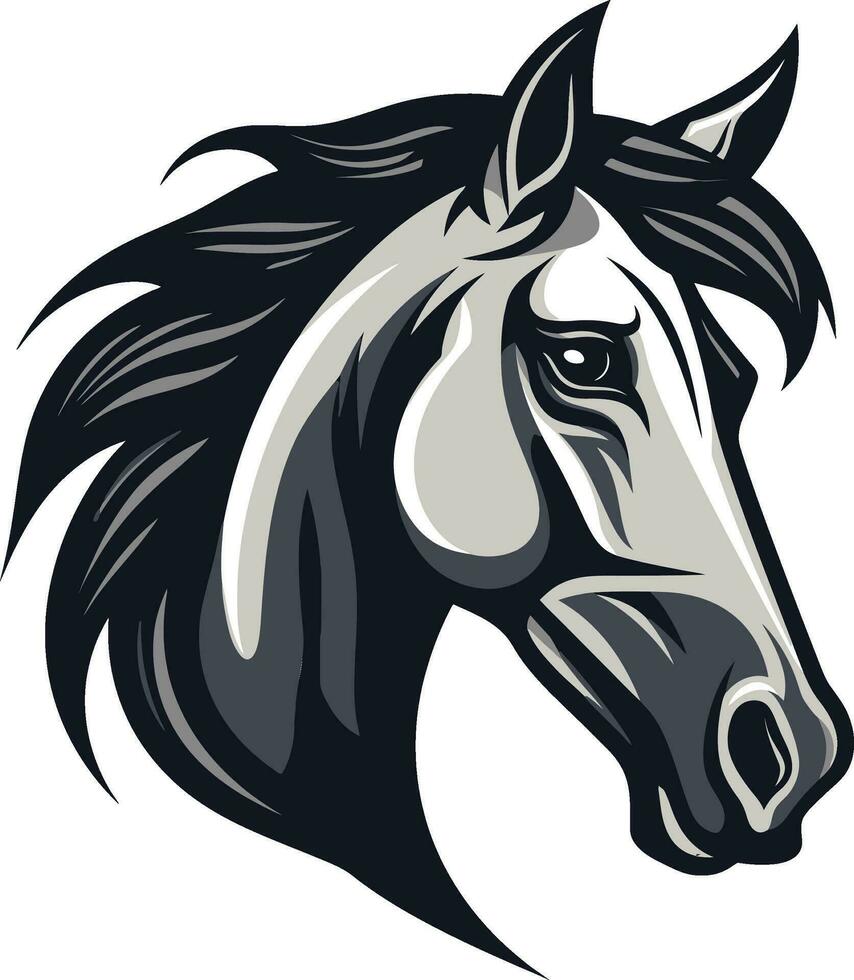 majestätisch Hengst Emblem schwarz Vektor Logo elegant Pferde- Profil ikonisch Logo Design