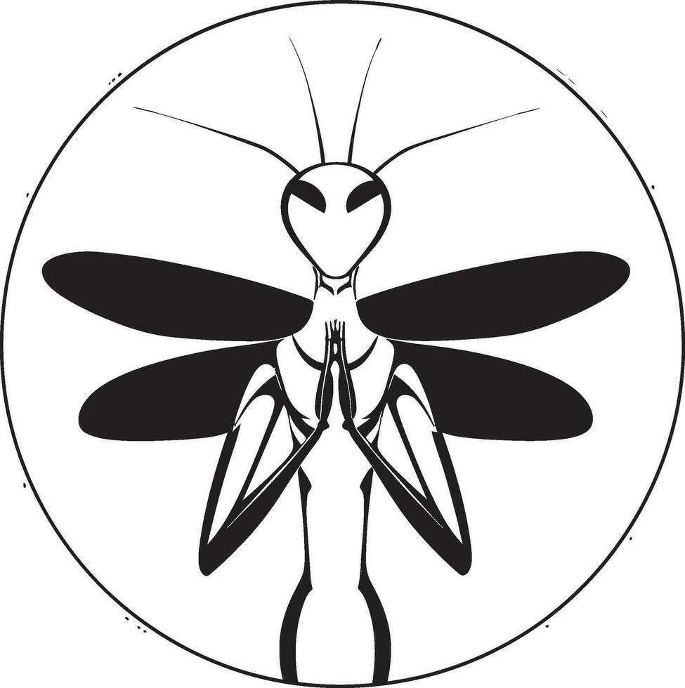 elegans i enkelhet ikoniska insekt emblem av smygande minimalistisk vektor symbol