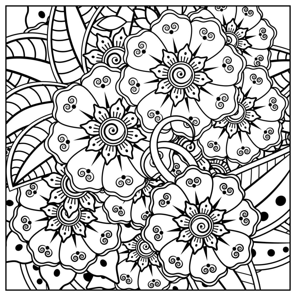 Mehndi Blume dekoratives Ornament im ethnischen orientalischen Stil vektor