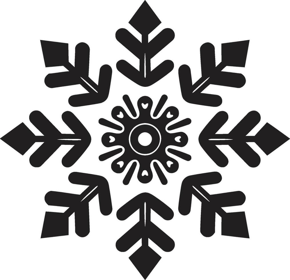 edel Wächter von Schneefall einfarbig Emblem Eis Kristall Majestät im Einfachheit Vektor Schneeflocke