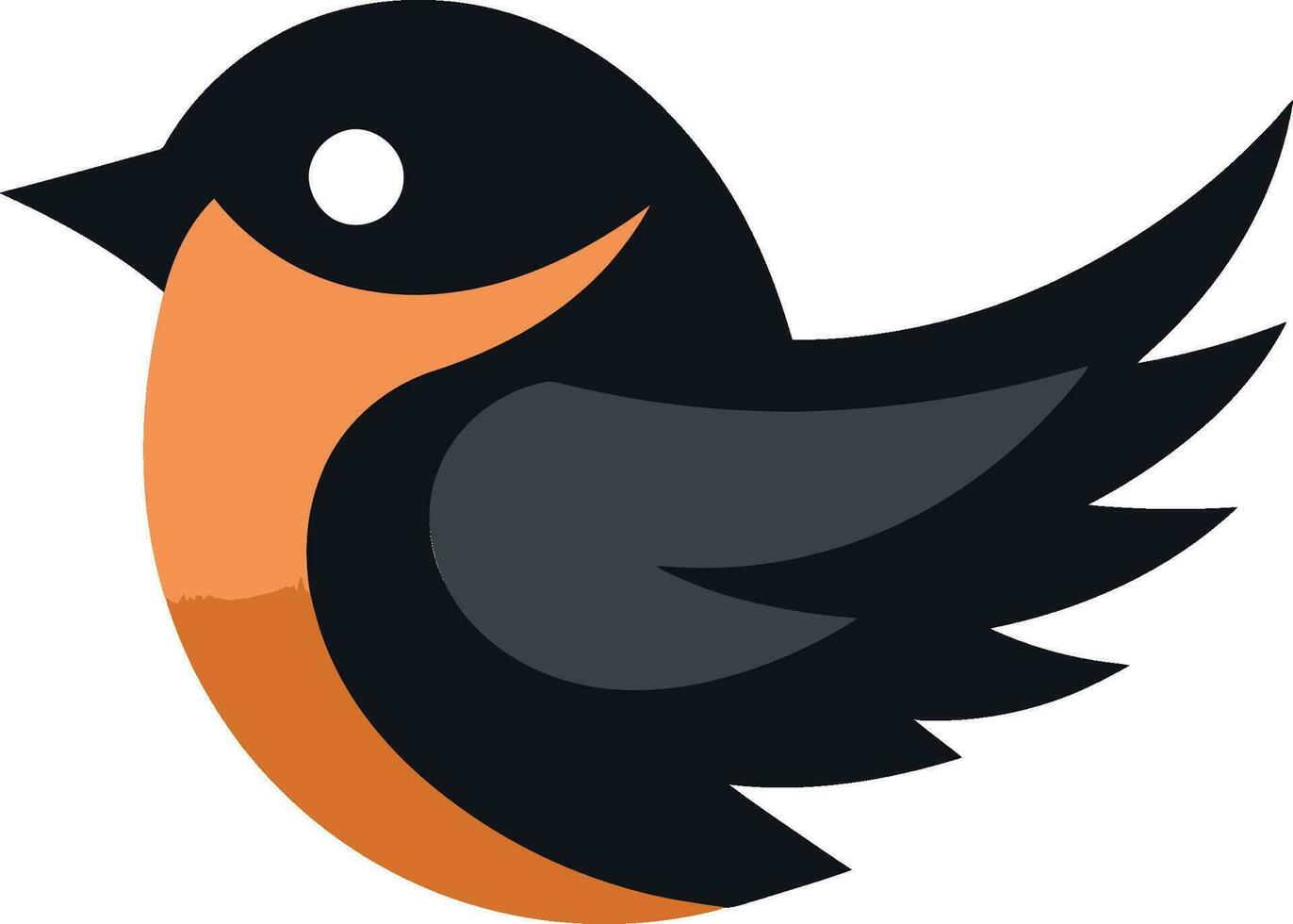 naiv elegans fågel silhuett ikon ädel avian väktare svart vektor emblem