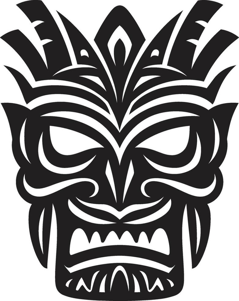 naiv totem enfärgad mask silhuett ädel väktare av tradition svart vektor emblem