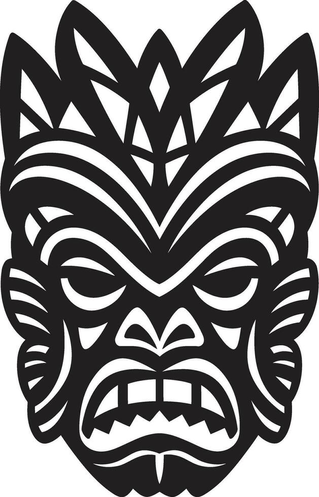 elegant Symbol von Erbe Vektor Tiki Silhouette Stammes- Majestät im einfarbig emblematisch Design