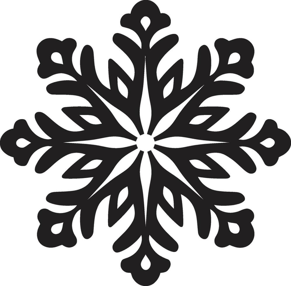 symbolisk serenad förträfflighet vektor snö symbol elegant snöflinga emblem modern svart logotyp design