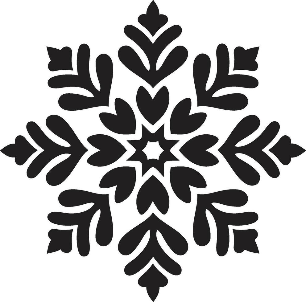 kunglig snöflinga silhuett modern svart ikon minimalistisk vinter- konst svartvit emblem vektor