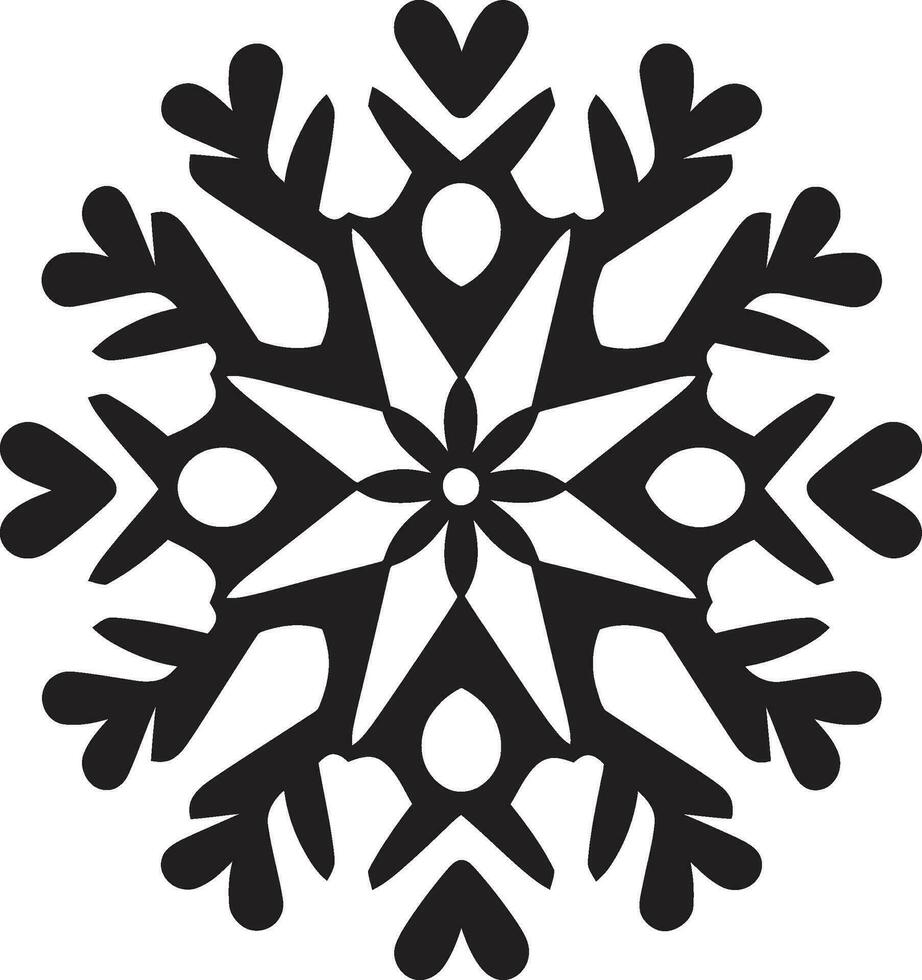 Eleganz im Frost ikonisch Schnee Symbol Emblem von Winter Schönheit minimalistisch Design vektor