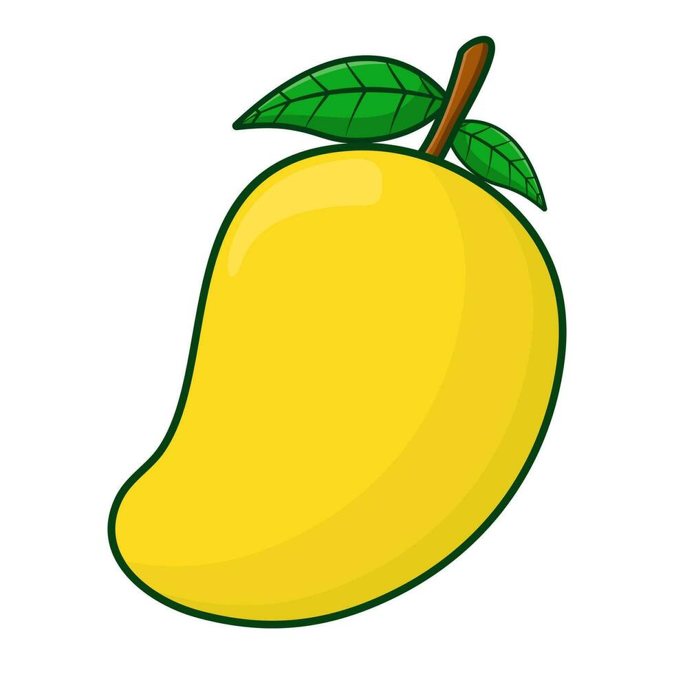 Vektor Mango Obst Karikatur Symbol Illustration. Essen Obst Symbol Konzept isoliert