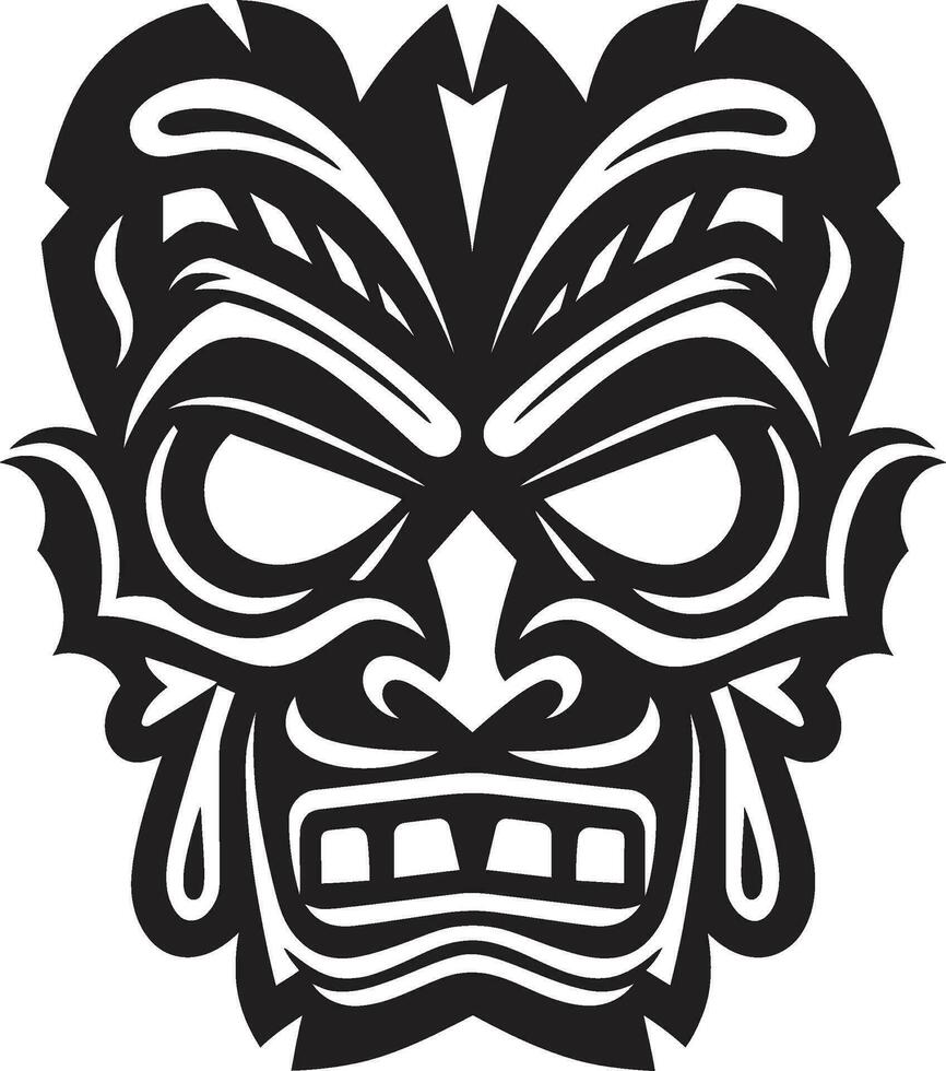 gammal arv majestät symbolisk emblem kunglig arv i enkelhet modern tiki mask ikon vektor