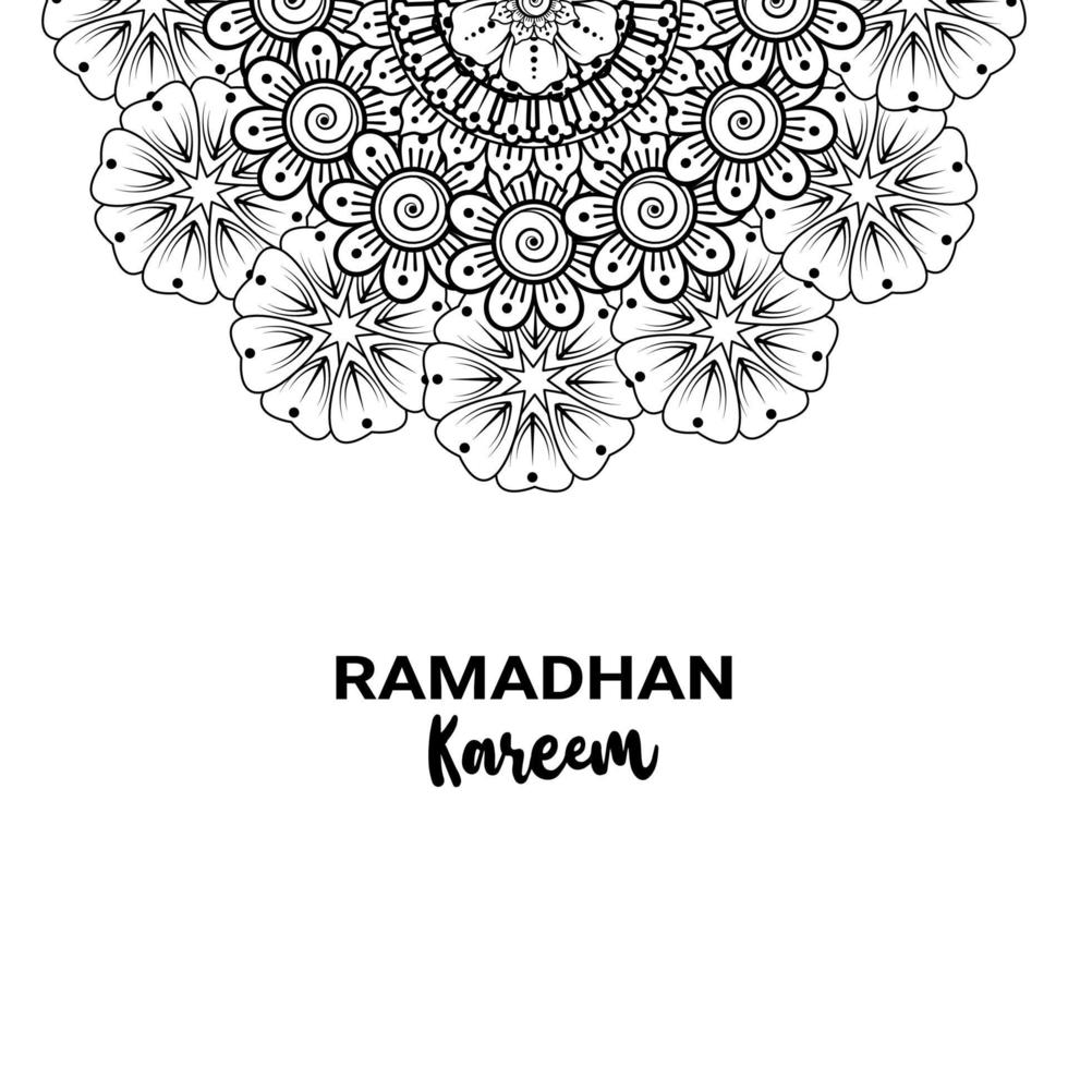 ramadhan kareem med mehndi -blomma vektor