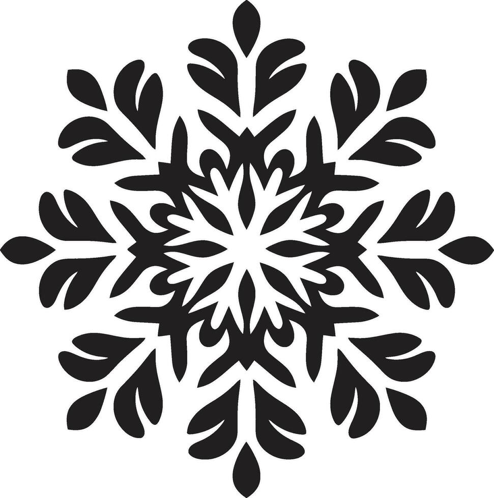 edel Wächter von Schneefall einfarbig Emblem Eis Kristall Majestät im Einfachheit Vektor Schneeflocke