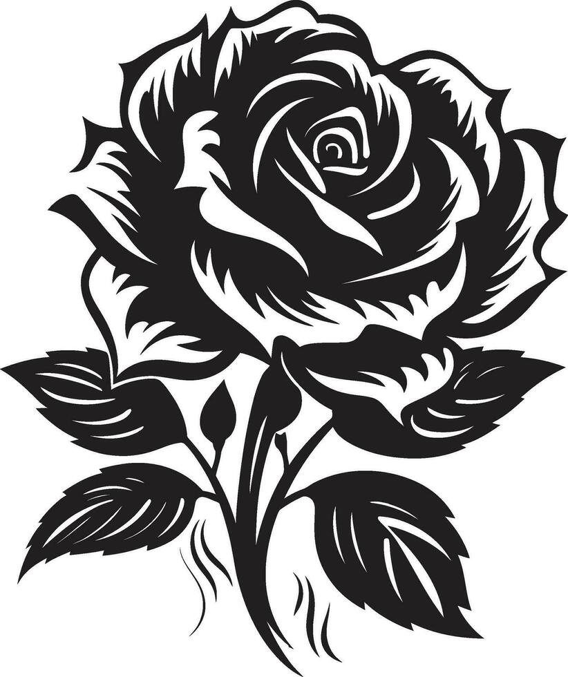 Emblem von Blumen- Gelassenheit Rose Logo Emblem Design elegant Natur Exzellenz modern Emblem mit schwarz Hintergrund vektor