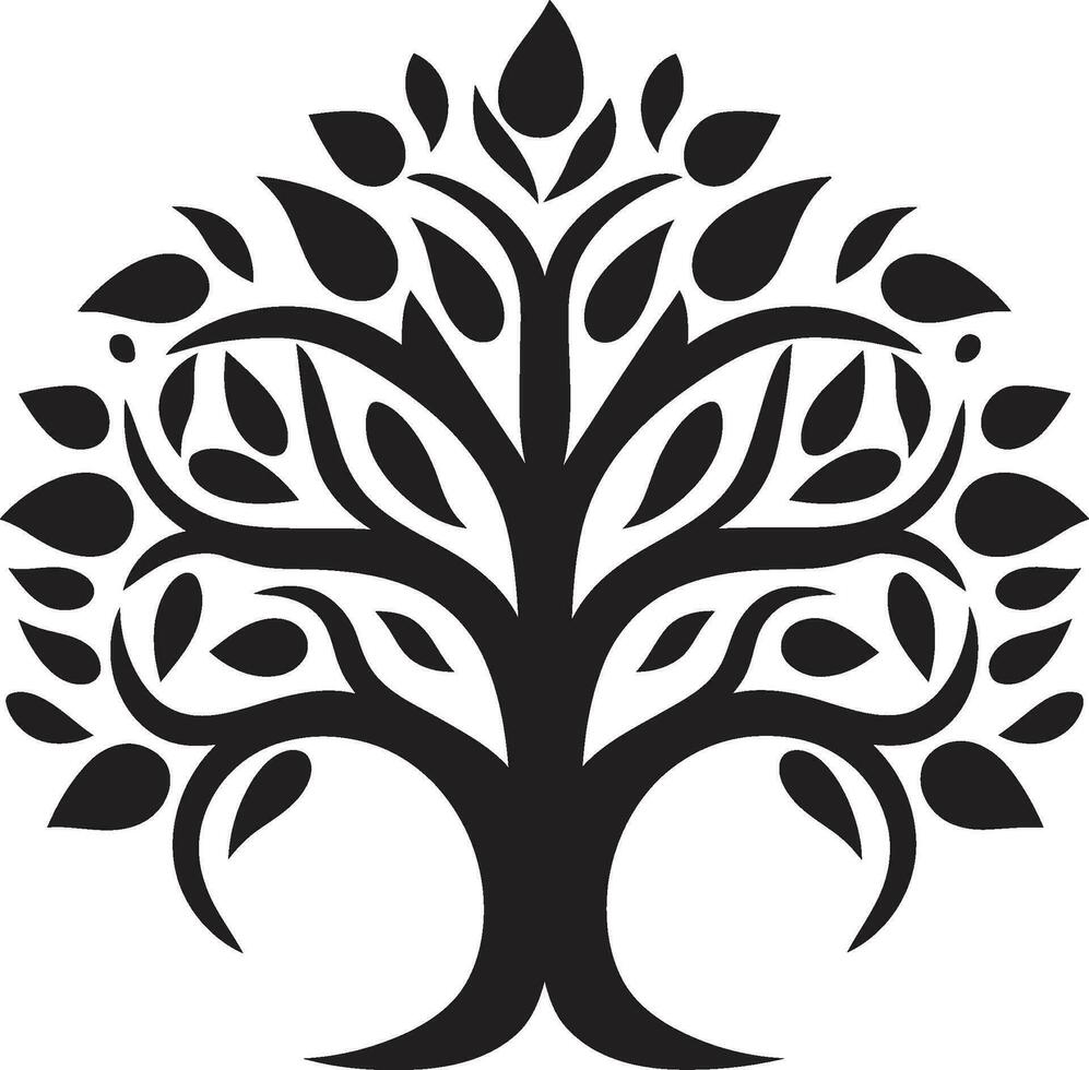 Naturen Schönheit ikonisch monochromatisch Baum Vektor baumartig Majestät schwarz Baum Logo Silhouette