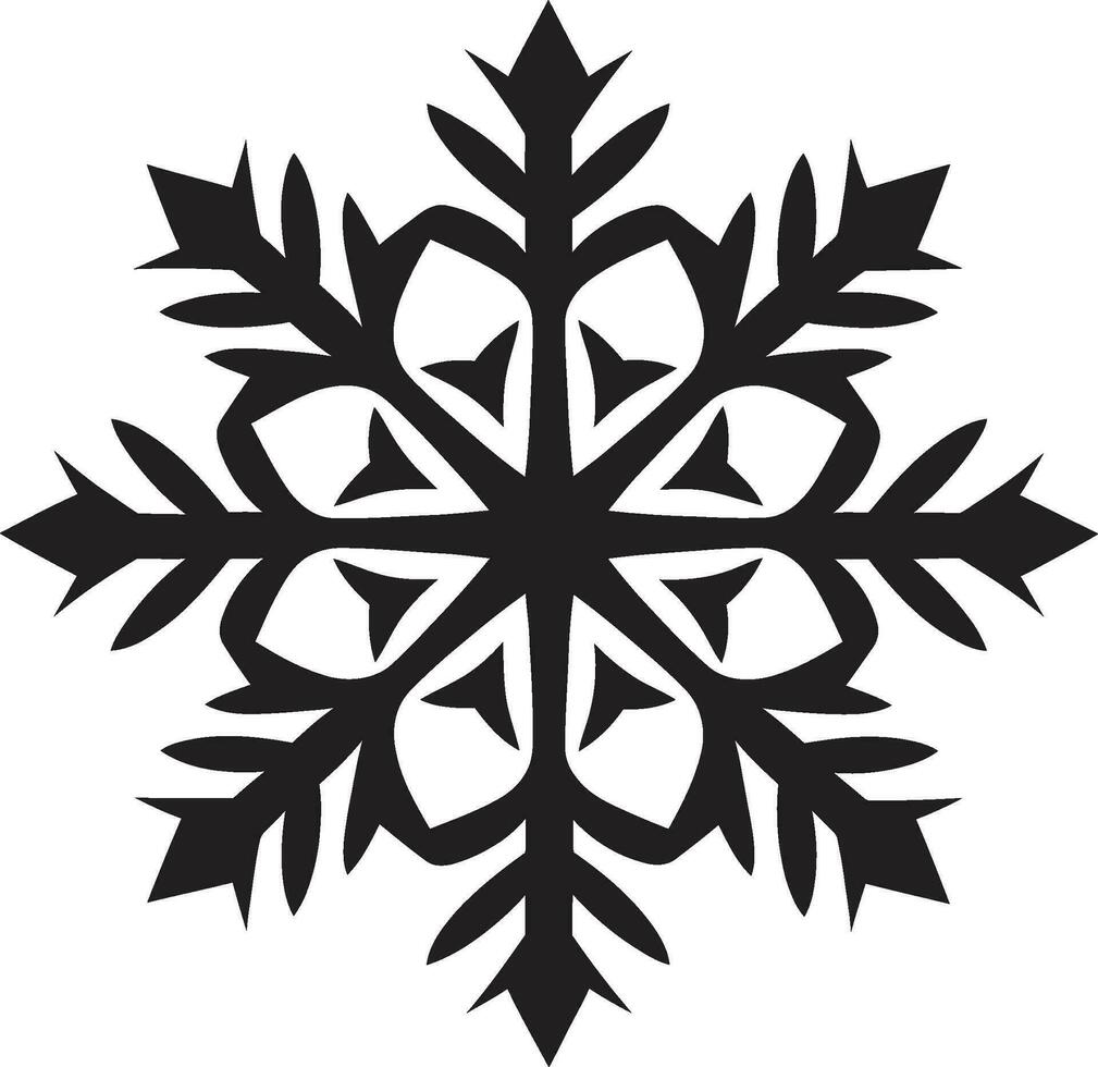 Gelassenheit im Schnee Silhouetten emblematisch Emblem Symbol von eisig flüstert schwarz Schnee Symbol vektor