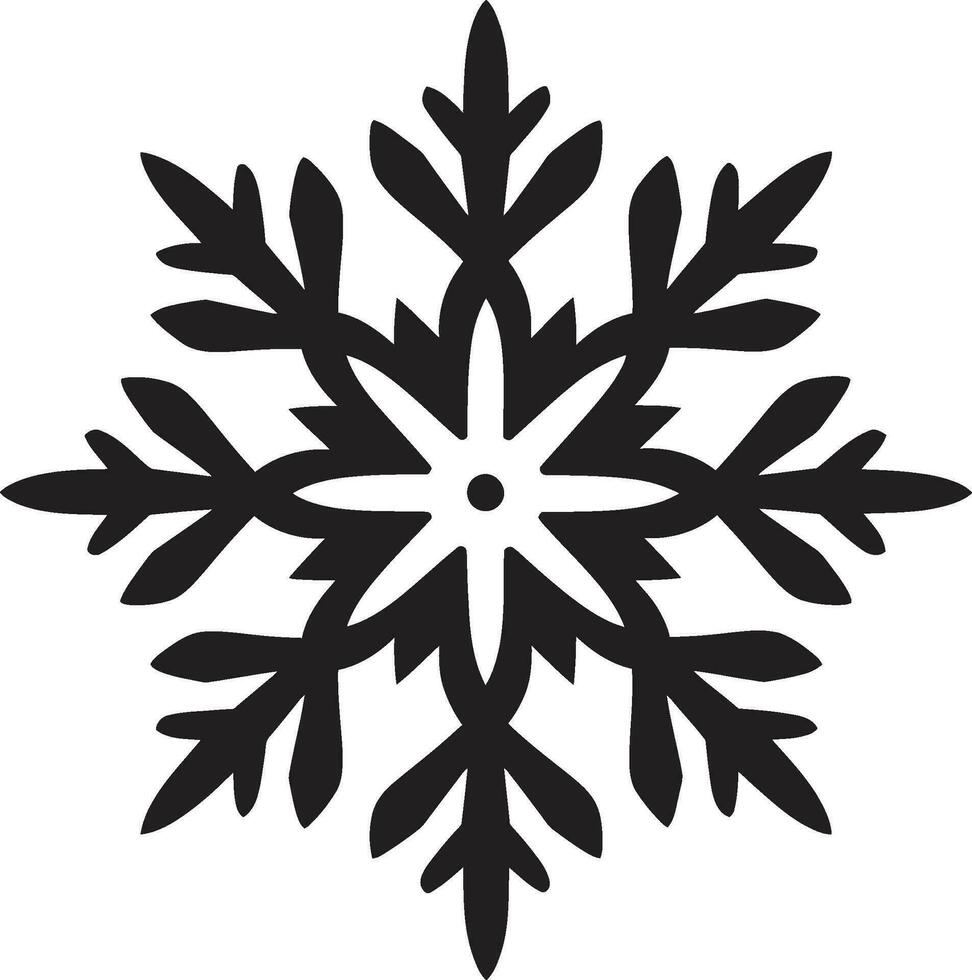 majestätisch Emblem von Winter stilvoll Symbol simpel Eleganz schwarz Vektor Schneeflocke