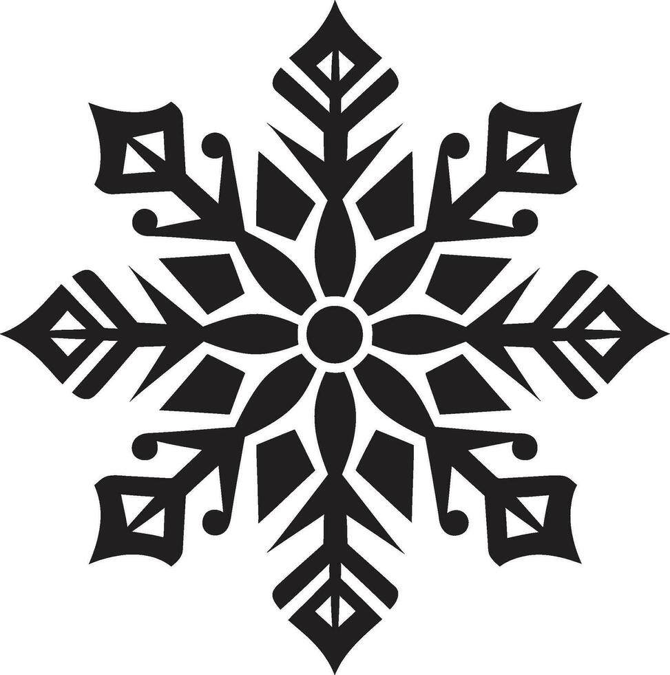 Serenade von das Schneeflocken modern Vektor Schnee Kristall Majestät Exzellenz monochromatisch Emblem