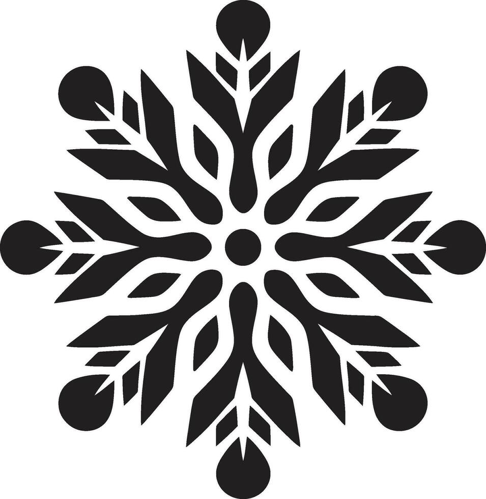 zeitlos Kristall Majestät Vektor Schneeflocke Symbol Regal Schneefall Symbol modern schwarz Logo