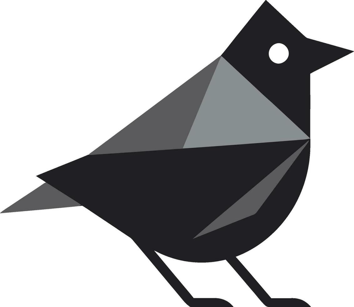 naiv Robins charm svart logotyp konst befjädrad majestät i svartvit symbolisk symbol vektor