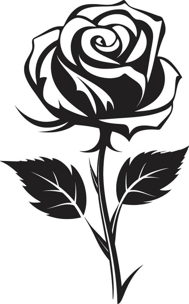 simpel Blütenblatt Silhouette emblematisch Symbol Naturen Serenade Majestät Rose Logo Emblem vektor