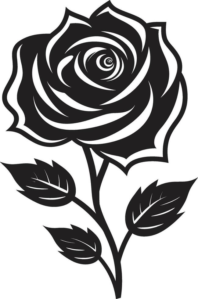 simpel blühen monochromatisch Blume Silhouette edel Blumen- Wächter schwarz Vektor Emblem