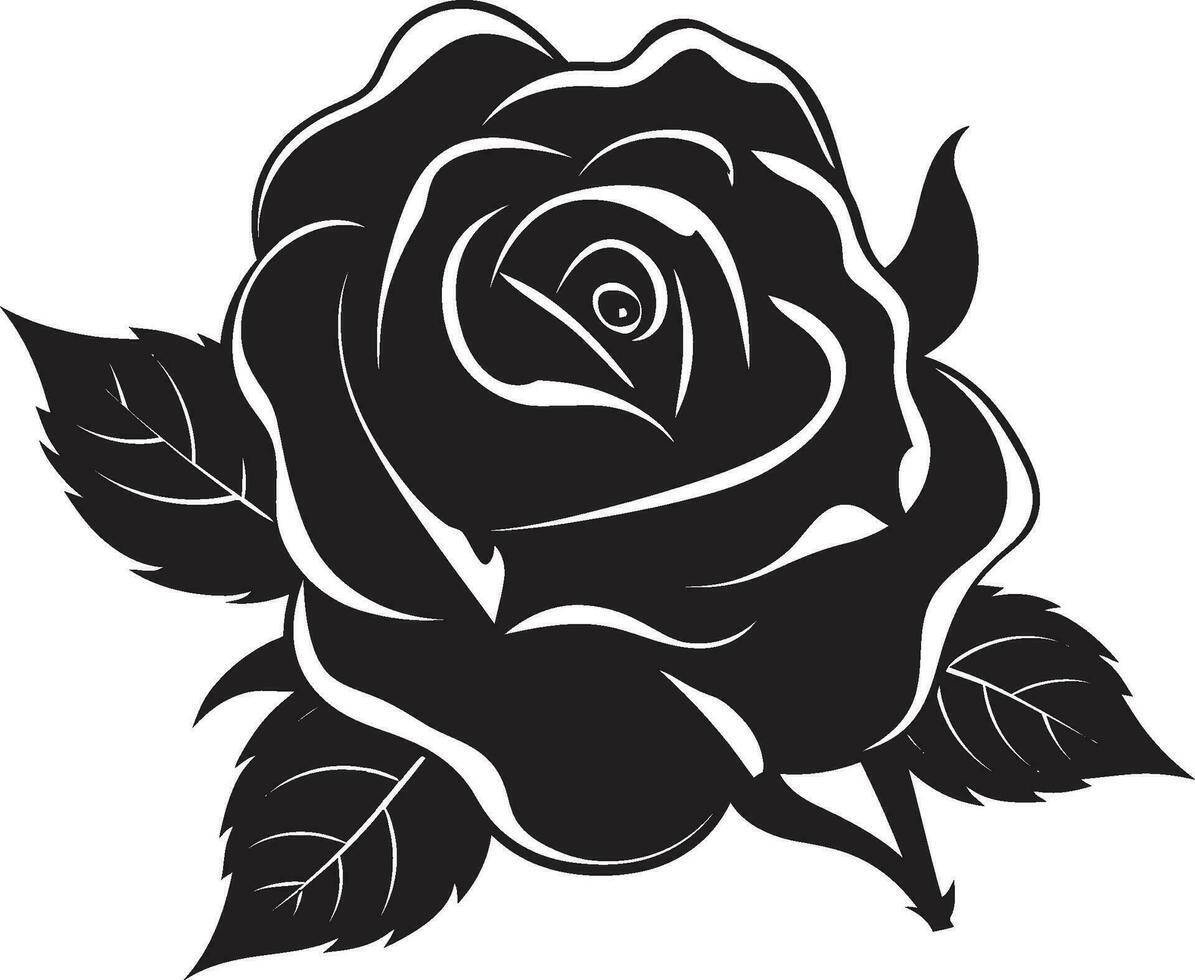 Eleganz im blühen ikonisch Rose Symbol Emblem von Naturen Schönheit minimalistisch Design vektor