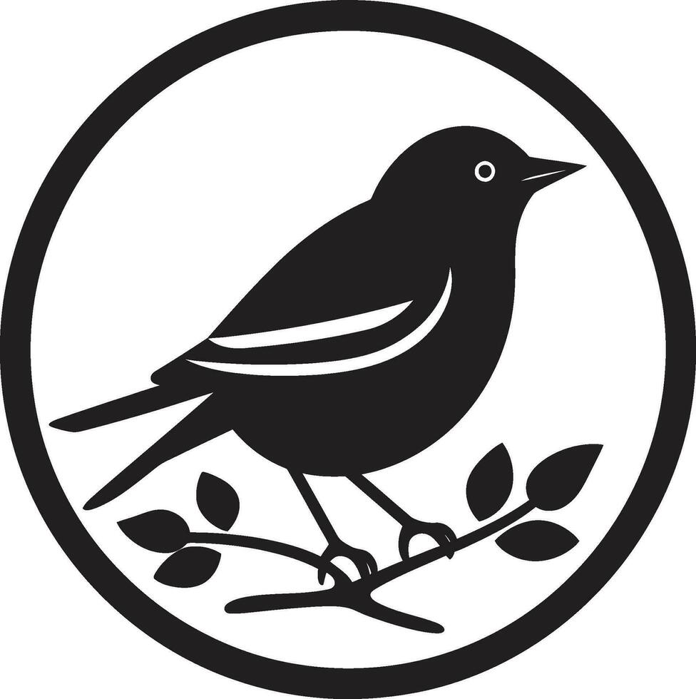 emblematisch Naturen Muse Logo Symbol Serenade von das wild einfarbig Vogel Symbol vektor