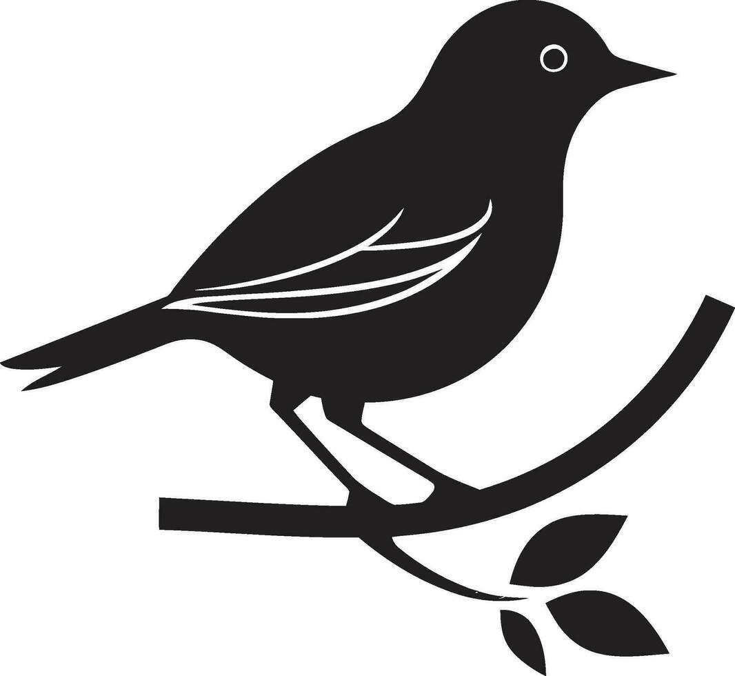 simpel Schönheit im schwarz einfarbig Vogel Symbol Symbol von melodisch Natur Robin Logo Kunst vektor