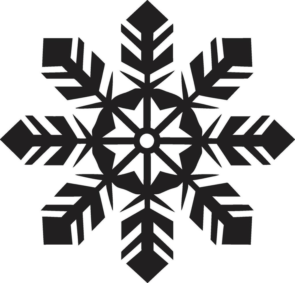 Eleganz im Schneeflocken emblematisch Symbol edel Wächter von Eiseskälte schwarz Vektor Design