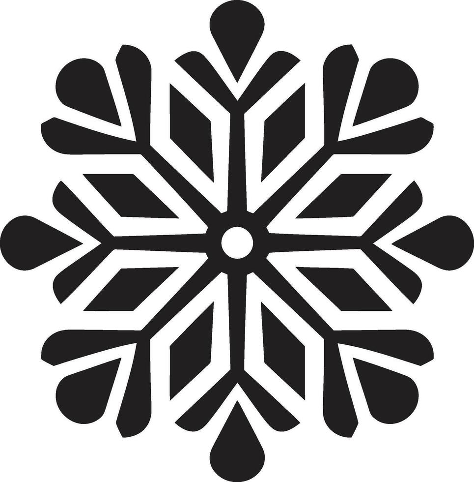 Regal Schneefall Symbol modern schwarz Logo elegant Symbol von Winter Schönheit einfarbig Design vektor