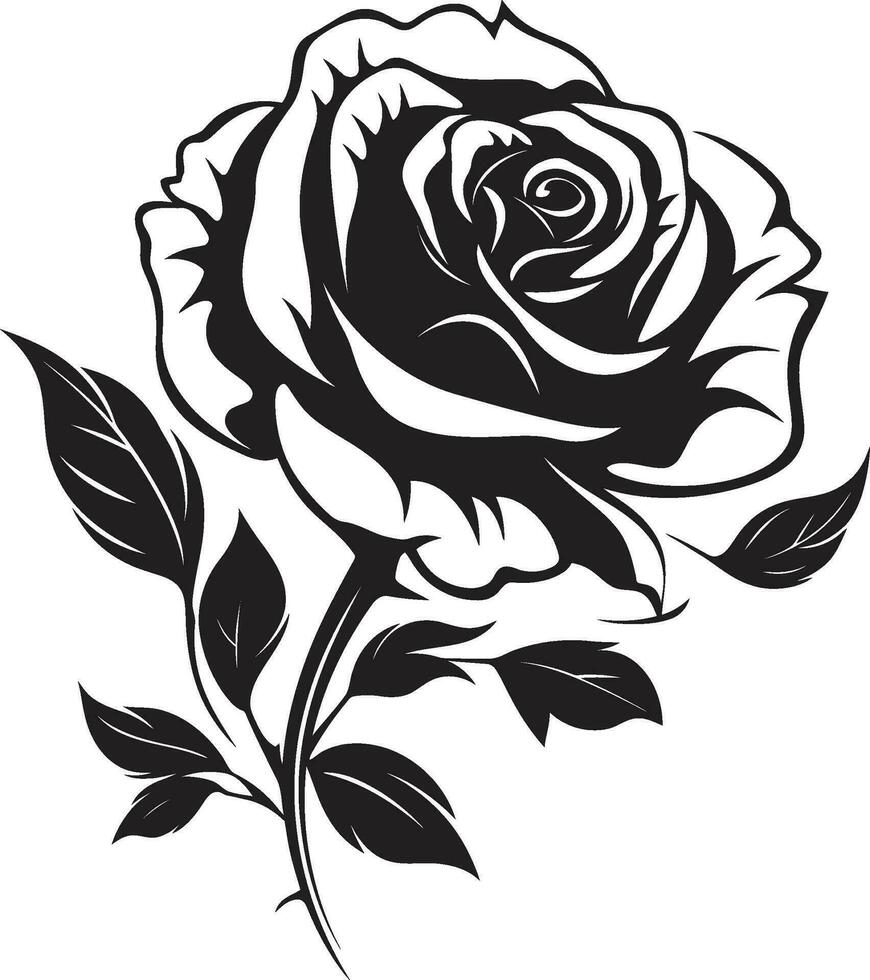 ikonisch Schönheit im Rosen monochromatisch Emblem Naturen Blumen- Gelassenheit Rose Logo vektor