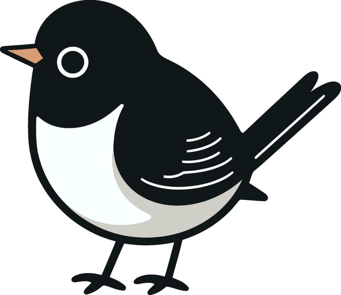 Emblem von das Wald minimalistisch Vogel Symbol Gelassenheit im einfarbig Robin Design Symbol vektor