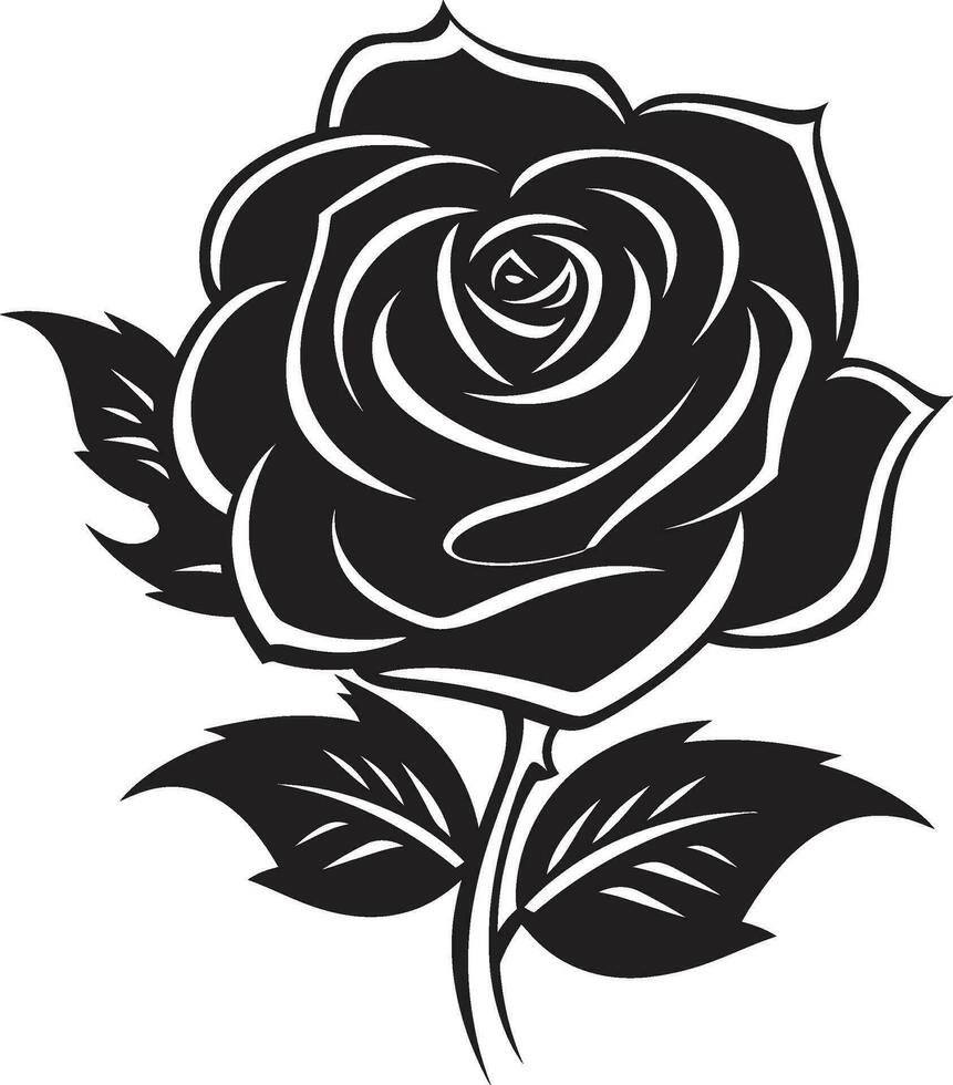 Eleganz im Einfachheit monochromatisch Emblem edel Wächter von blüht Rose Vektor Logo