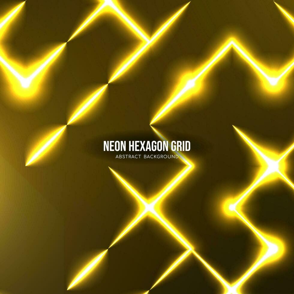 quadratischabstrakt Hintergrund Hexagon Neon- Licht Gitter vektor