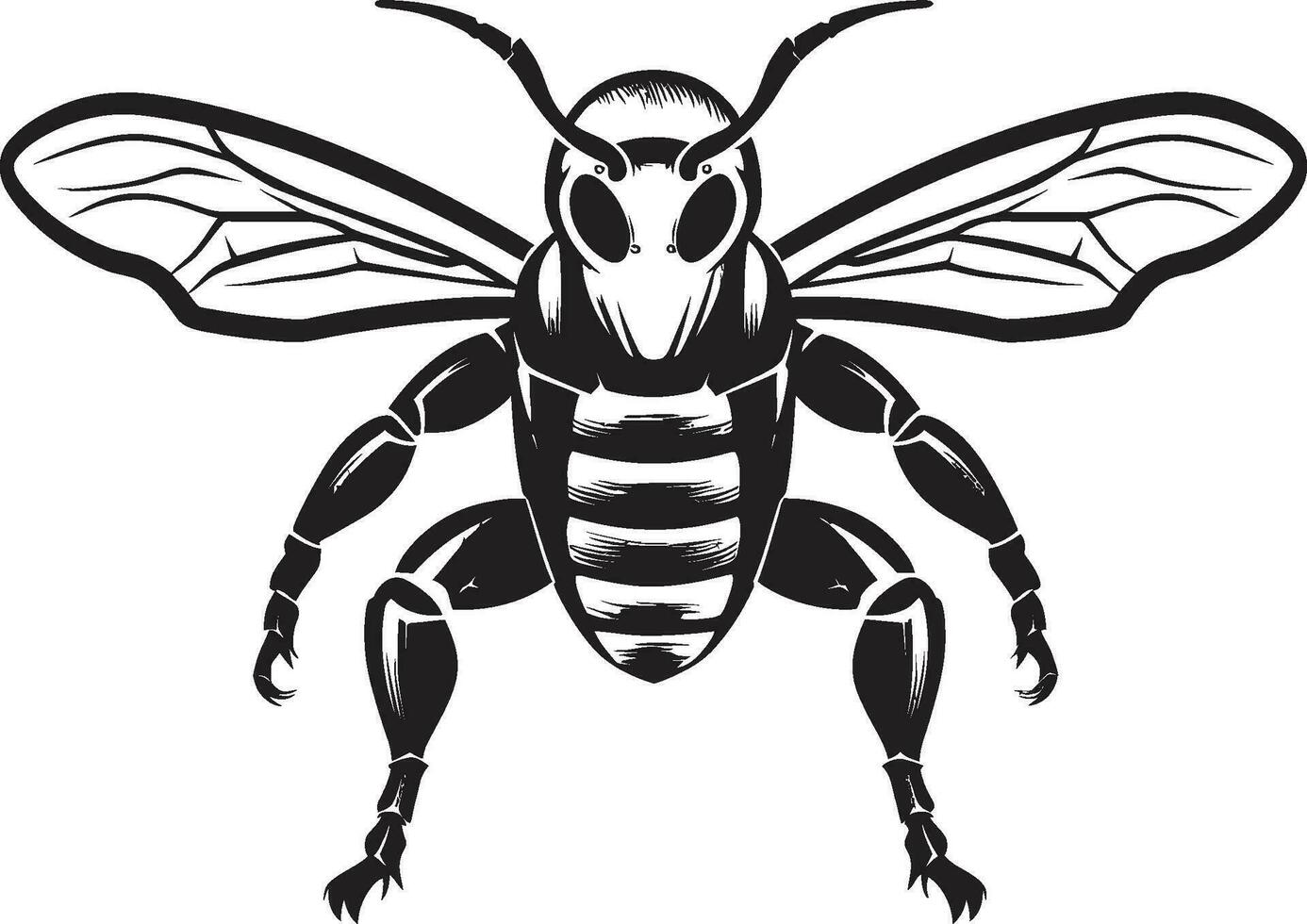 mächtig Hornisse Profil monochromatisch Maskottchen Silhouette Insekt Majestät im schwarz Hornisse Symbol vektor